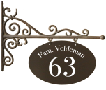 Uithangbord gietijzer ovaal 45 x 35 cm