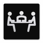 Pictogram Vergaderen zwart 10 x 10 cm