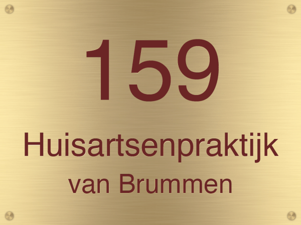 Bedrijfsnaambord Messing