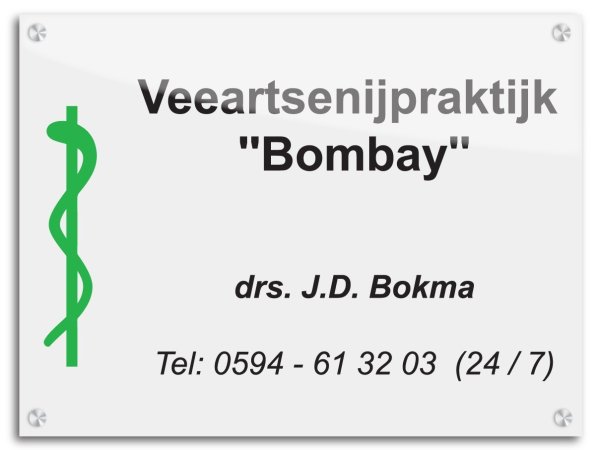 Bedrijfsnaambord Aluminium Wit