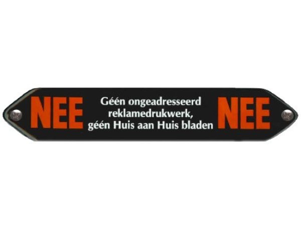 Emaille Nee Nee bordje