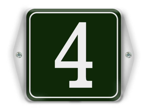 Emaille huisnummerbord met oor