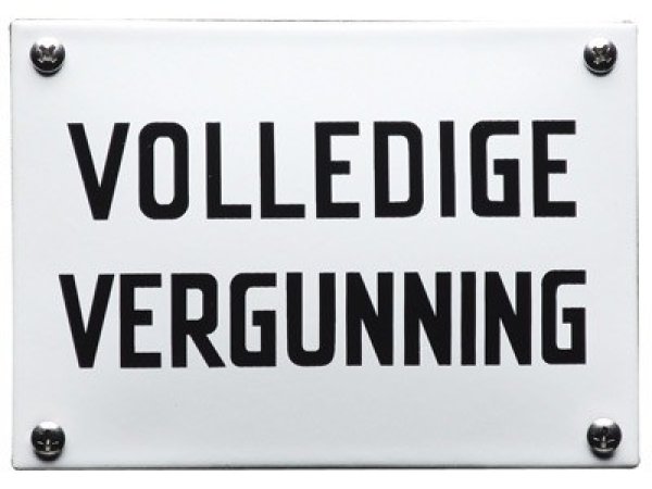 Tekstbord Volledige vergunning