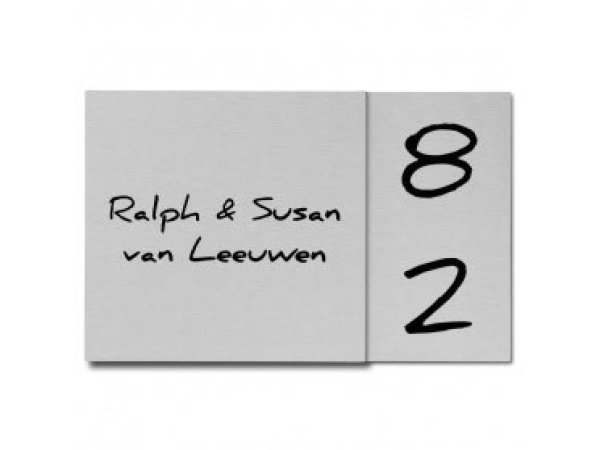 RVS naambord met knik
