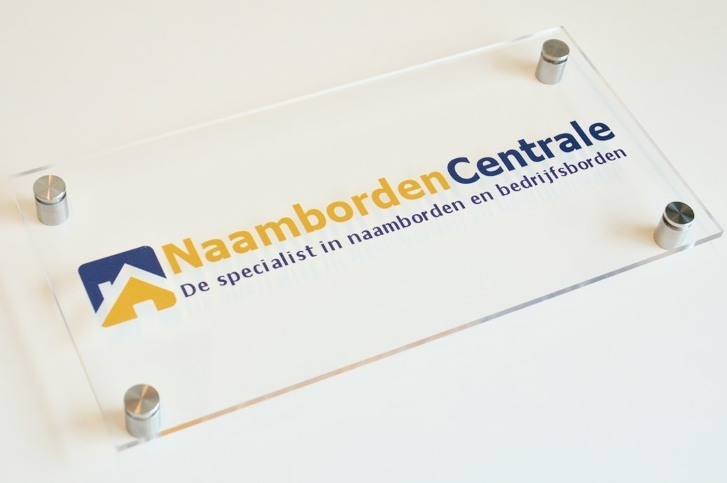 plexiglas bedrijfsnaambord