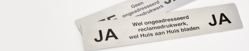 ongewenste reclame bordje